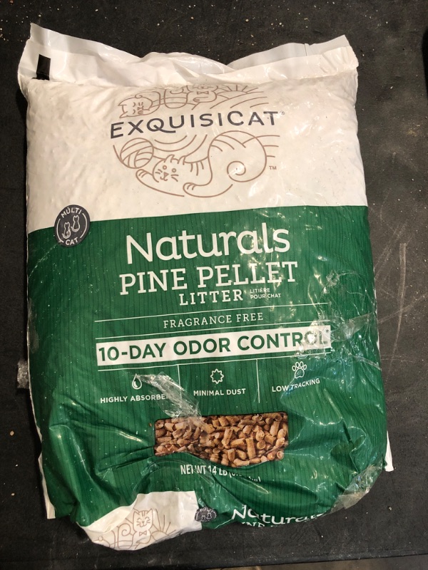 Photo 2 of ExquisiCat Naturals Multi-Cat Pine Pellet Cat Litter - Unscented, Low Dust, Low Tracking, Natural 14LB