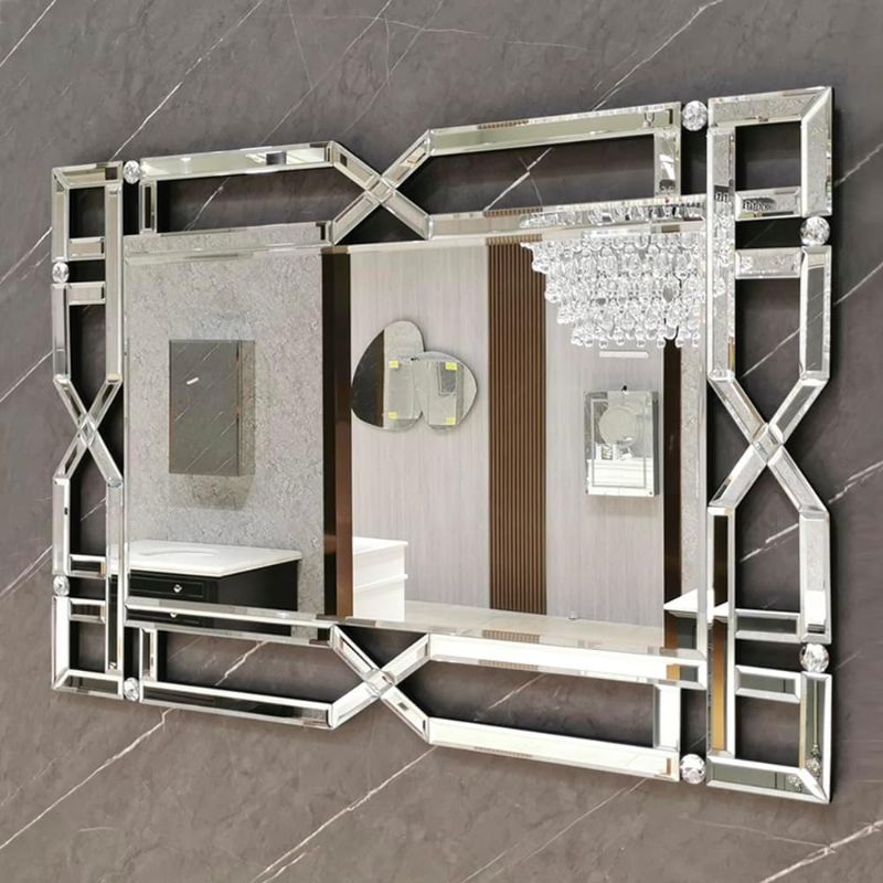 Photo 1 of Chende Large Mirrors for Wall Decor, 36''X24'' Bathroom Mirror with Beveled Glass Frame, Rectangle Elegant Wall Mirror for Living Room, Entryway, Dining Room