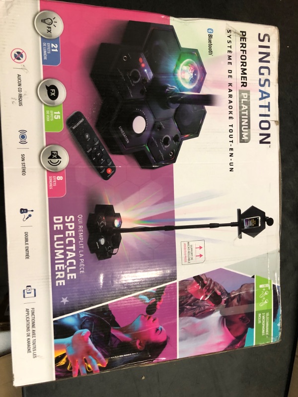 Photo 1 of Karaoke Machine - SINGSATION All-In-One Karaoke System & Party Machine - Performer Speaker w/Bluetooth Microphone Sing Stand