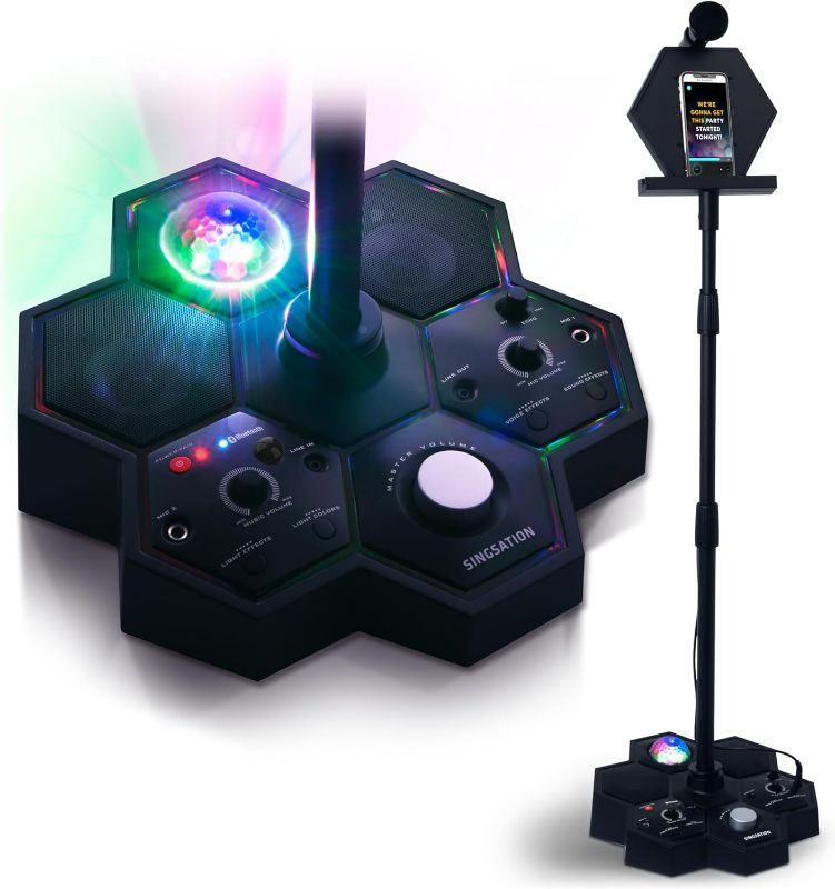 Photo 1 of Karaoke Machine - SINGSATION All-In-One Karaoke System & Party Machine - Performer Speaker w/Bluetooth Microphone Sing Stand