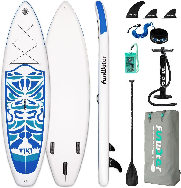Photo 1 of FunWater Inflatable Ultra-Light (17.6lbs) SUP for All Skill Levels Everything Included with Stand Up Paddle Board, Adj Paddle, Pump, ISUP Travel Backpack, Leash, Waterproof Bag