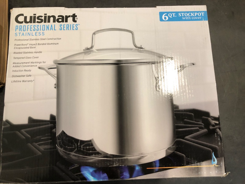 Photo 2 of Cuisinart Professional Series Stainless Stockpot with Cover - 6 QT Pot, 1.0 CT