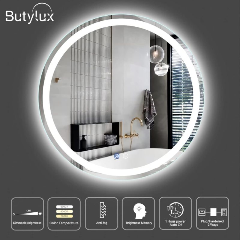 Photo 2 of Round Wall Mounted LED Lighted Makeup Mirror