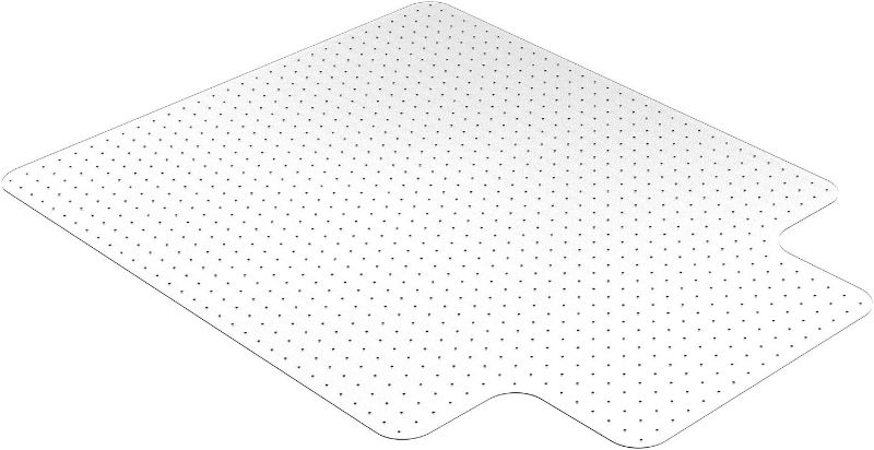 Photo 1 of HOMEK Office Chair Mat for Carpet, 53" x 45" Studded Desk Chair Mat for Low Pile Carpeted Floors, Transparent Carpet Protector Mat for Desk Chairs