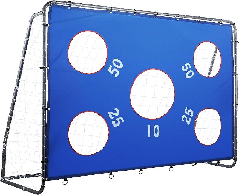 Photo 1 of ZELUS Soccer Goal 8 x 5.6 ft, 2 in 1 Powder Coated Soccer Goal Frame with All Weather Net & Detachable Target Goal Net for improving Skills