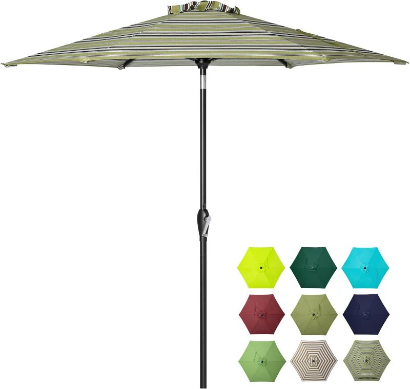 Photo 1 of Tempera 7.5' Outdoor Table Market Umbrella with Auto Tilt and Crank, Patio Umbrella with Sturdy Pole&Fade resistant canopy, Easy to set
