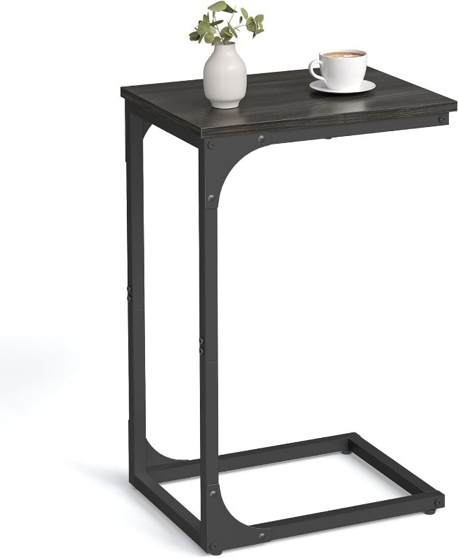 Photo 1 of C-Shaped End Table, Small Side Table for Couch, Sofa Table with Metal Frame for Living Room, Bedroom, Bedside