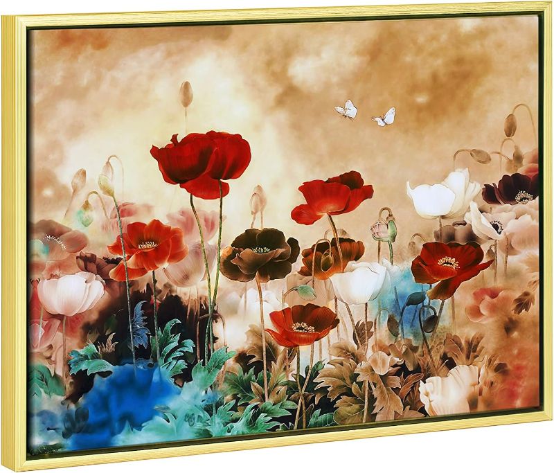 Photo 1 of Wieco Art Blooming life Large Modern Stretched and Framed White Flowers Artwork 100% Hand Painted Floral Oil Paintings on Canvas Wall Art Ready to Hang for Living Room Bedroom Home Decorations