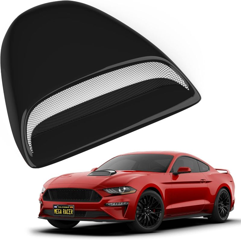 Photo 1 of Mega Racer Universal JDM Racing Style Glossy Black Hood Scoop Body Kit, Decorative and Functional for Air Flow Intake, Cars and Trucks Vent Accessories