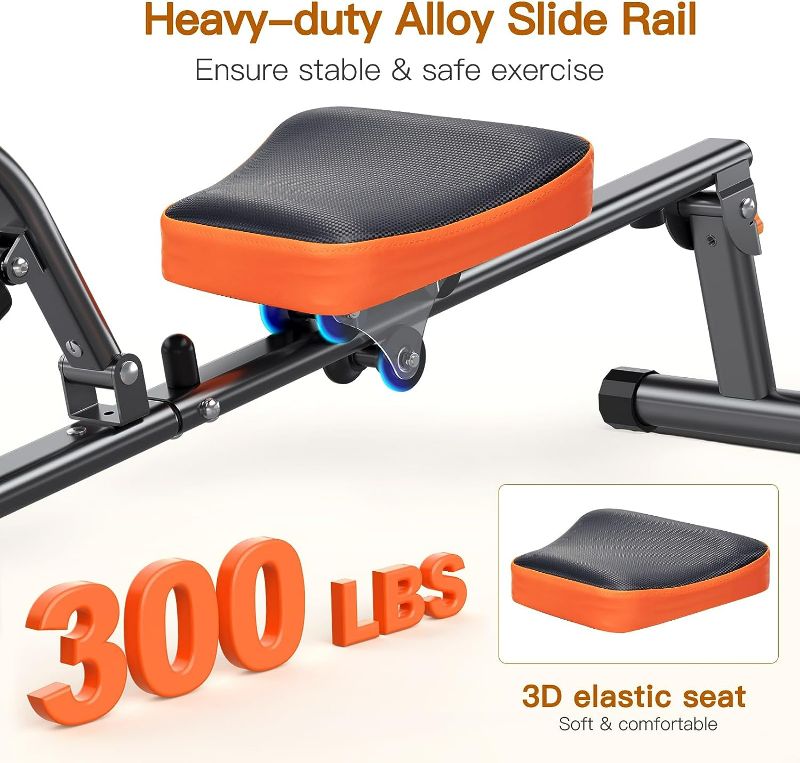 Photo 2 of Niceday Rowing Machine, Hydraulic Rower Machine with 16 Resistance Levels, 300LBS Loading Capacity