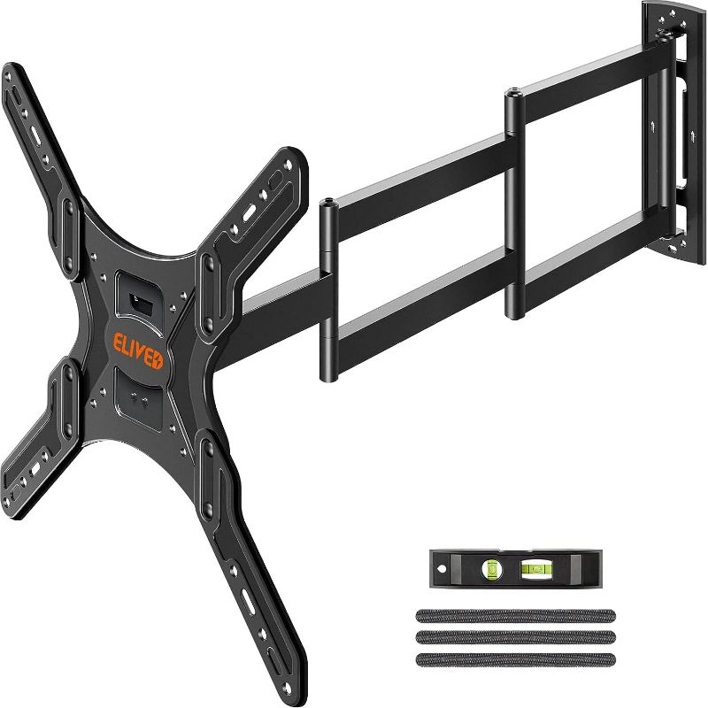 Photo 1 of ELIVED Long Arm TV Mount for Most TVs, Corner TV Mount with 37.4 inch Extension Arm, Swivel and Tilt Full Motion TV Bracket 