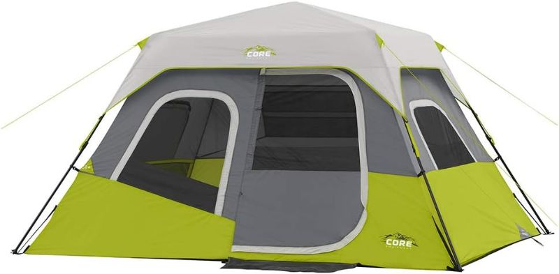 Photo 1 of CORE 6 Person Instant Cabin Tent | Portable Large Pop Up Tent with Easy 60 Second Camp Setup for Family Camping | Included Hanging Organizer for Outdoor Camping Accessories