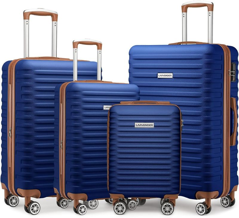 Photo 1 of LARVENDER Luggage Sets, Luggage 4 Piece Set, Expandable Luggage Set Clearance Suitcases with Spinner Wheels Luggage with TSA Lock (Black)