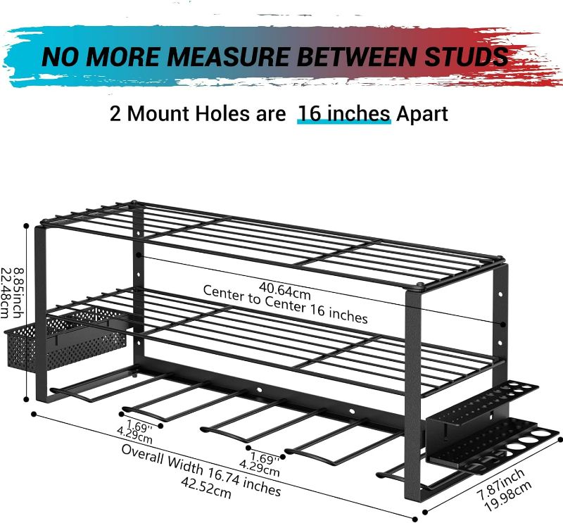 Photo 1 of Power Tool Organizer Heavy Duty Garage Organization and Storage for Handheld & Power Tools | Drill Holder Wall Mount | Tool Holder Wall Mount for Garage, Workshop