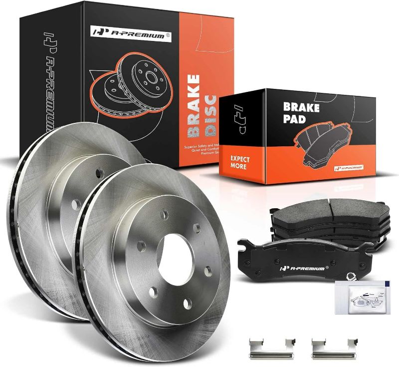 Photo 1 of A-Premium 12.01 inch (305mm) Front Vented Disc Brake Rotors + Ceramic Pads Kit Compatible with Select Cadillac, Chevy & GMC Models - Silverado, Tahoe, Escalade, Avalanche, Express, Suburban, Sierra