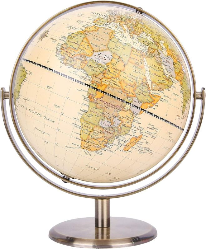 Photo 1 of ANNOVA 8" / 20cm World Globe Antique Globe Metal Arc and Base Bronzed Color - All Direction 360° Rotating - Educational/Geographic/Modern Desktop Decoration - for School, Home, and Office