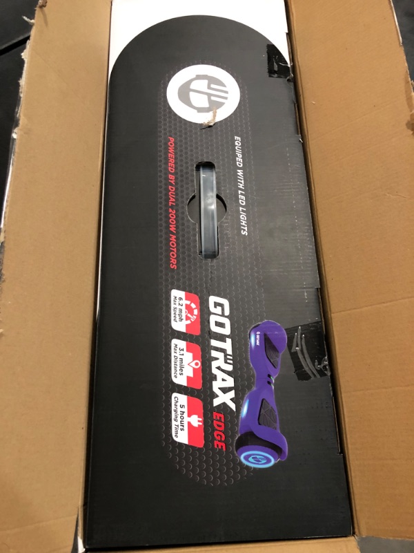 Photo 2 of Gotrax Edge Hoverboard for Kids Adults, 6.5" Tires 6.2mph & 2.5 Miles Self Balancing Scooter, Purple