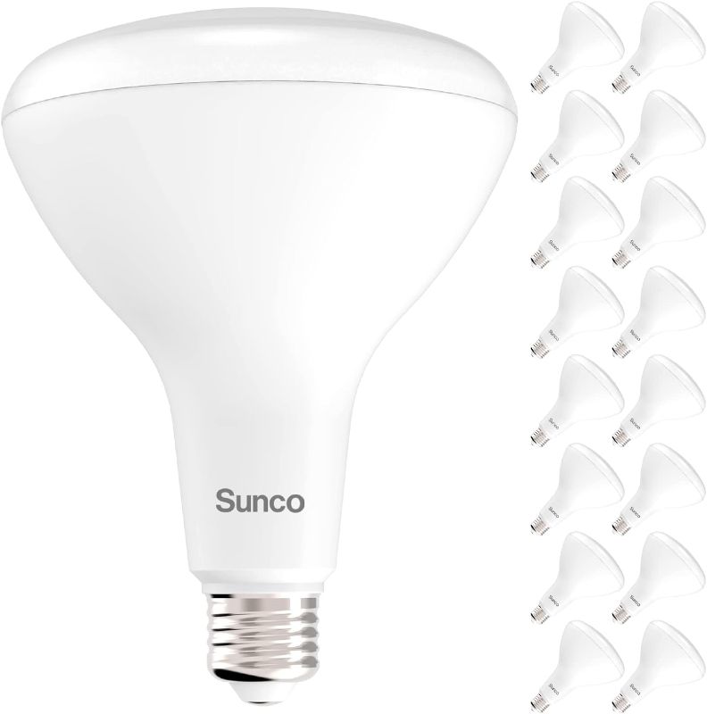 Photo 1 of Sunco 16 Pack BR40 LED Light Bulbs, Indoor Flood Light, Dimmable, 4000K Cool White, 100W Equivalent 17W, 1400 Lumens, E26 Base, Recessed Can Light, High Lumen, Flicker-Free - UL & Energy Star