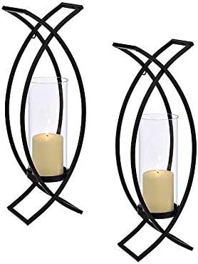 Photo 1 of Set of Two Metal Wall Sconces Home Decor Metal Wall Candle Holder Sconce (18")