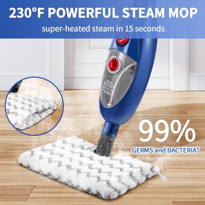 Photo 2 of Moolan Steam Mop for Hardwood Floors,12 in 1 Floor Steamer,Multipurpose Steam Cleaner for Floors,Detachable Steam Mop for Tile Floors with Grout