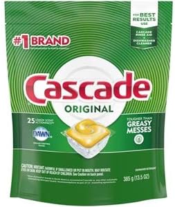 Photo 1 of Cascade Original Dishwasher Detergent, Lemon Scent, Actionpacs - 37 pacs, 569 g