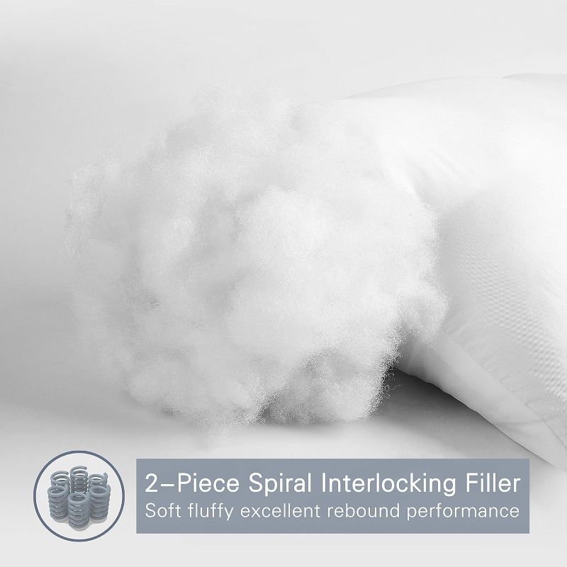 Photo 2 of EDOW Luxury Soft Pillows for Sleeping, Fluffy Down Alternative Polyester Fiber Filled Pillow, Home&Hotel-Collection, Machine Washable
