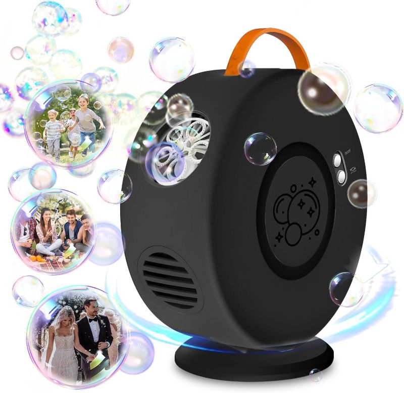 Photo 1 of Bubble Machine Automatic Bubble,Rotating 90°/360°,Rechargeable Bubble Maker, Outdoor Toys for Kids Gift Birthday Party Wedding,