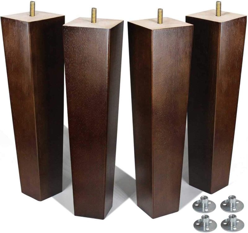 Photo 1 of AORYVIC Furniture Legs 12 inch Wood Bench Legs Chair Legs Square Table Legs for Sofa Ottoman Brown Pack of 4