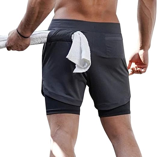 Photo 2 of Surenow Mens Running Shorts?Workout Running Shorts for Men?2-in-1 Stealth Shorts?7-Inch Gym Yoga Outdoor Sports Shorts size XXL