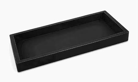 Photo 1 of Black Vanity Tray for Bathroom - Shatterproof, Flexible and Heat Resistant Bathroom Organizer Vanity Tray for Small Things  Tray for Bathroom Kitchen Countertop