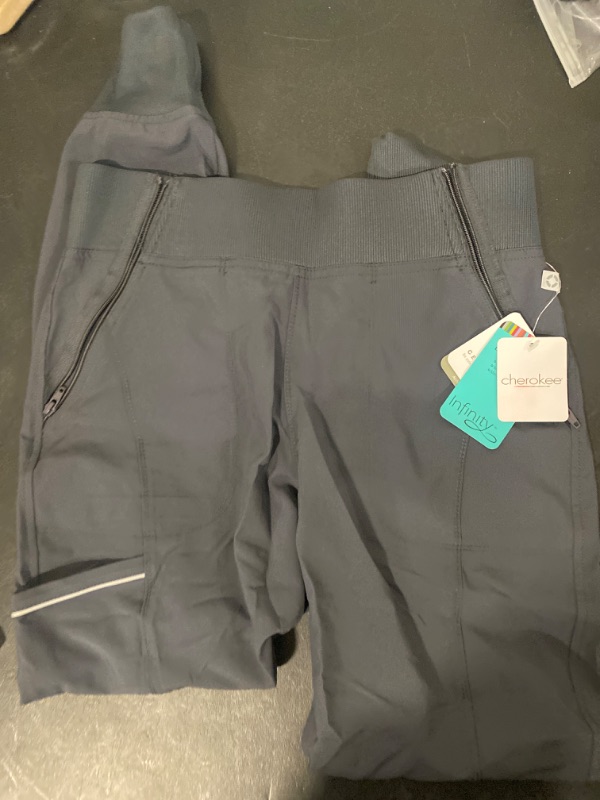 Photo 2 of Jogger Scrub Pants for Women 4-Way Stretch with Mid Rise, Cargo Pocket, Superior Performance, and Comfort CK110A Small Pewter size S