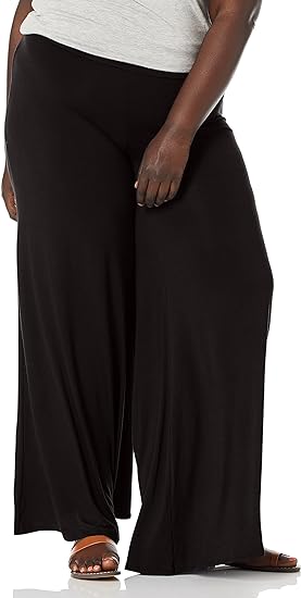 Photo 1 of Women's Plus-Size Stretch Ity Knit Wide-Leg Palazzo Pant short, 3XL