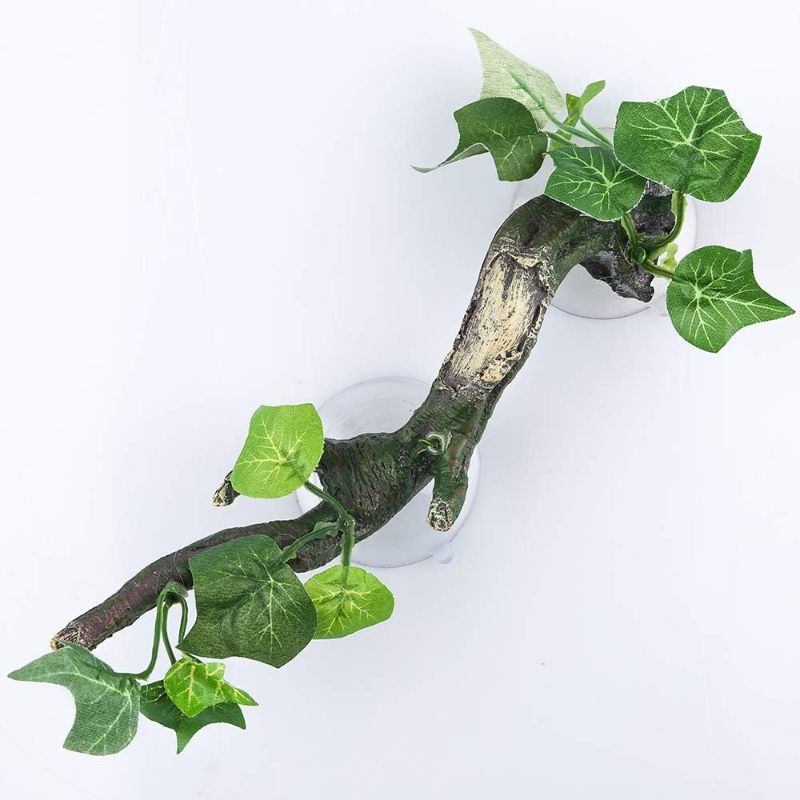 Photo 1 of AQUA KT Reptile Corner Branch Terrarium Plant Decoration with Suction Cup for Amphibian Lizard Snake Climbing