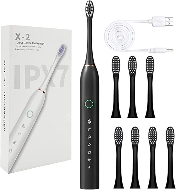 Photo 1 of Wuchoa Electric Toothbrush for Adults with 8 Brush Heads Smart 6 Speed Timer Electric Toothbrush Ipx7 Waterproof ??????????