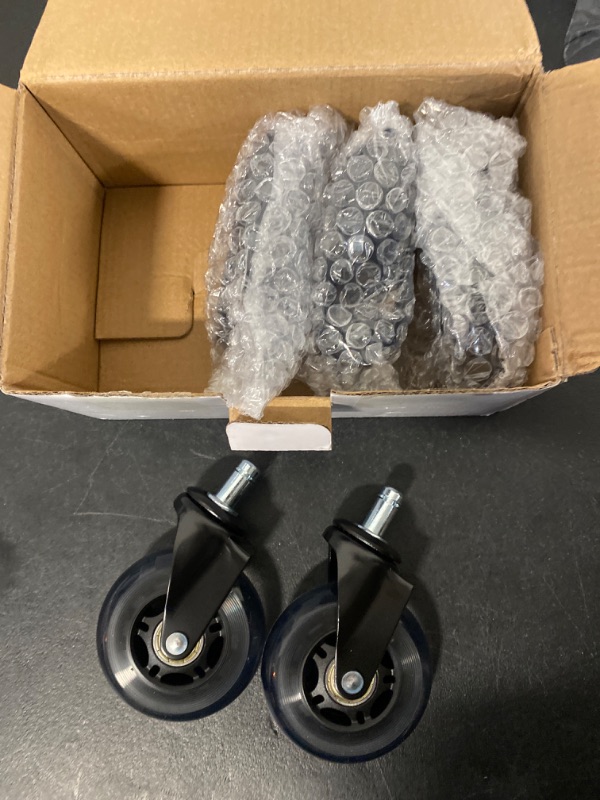 Photo 3 of The Original Rollerblade Office Chair Wheels (As Seen On PBS) - Incredibly Smooth & Quiet Rolling Casters - Safe for Hardwood Floors & Carpet - Easy Installation with Universal Fit - Black