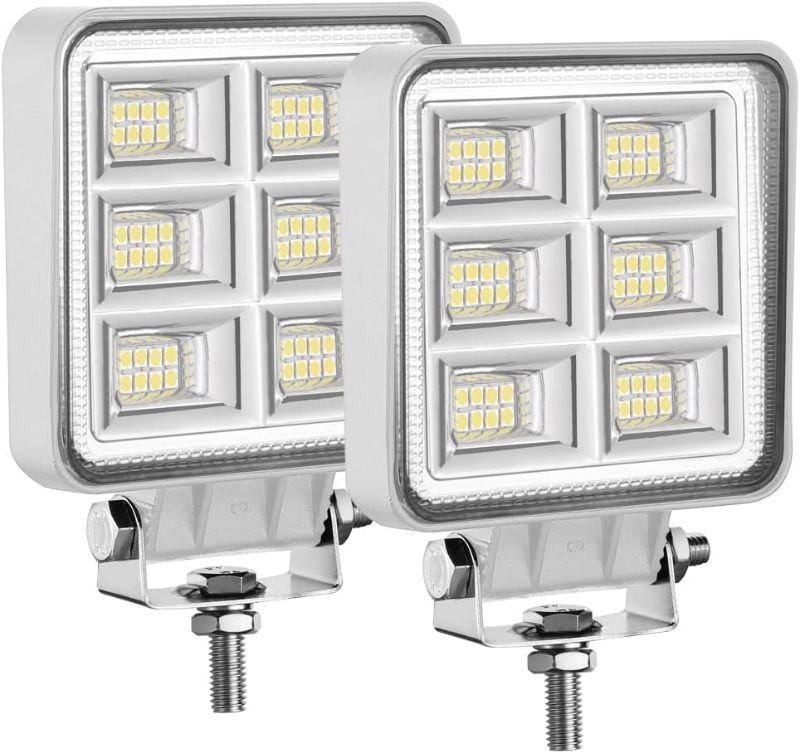 Photo 1 of Adzoon LED Boat Lights, 2 Pcs 4 Inch 144W Waterproof Flood Square White Marine LED Lights for Boats Fishing Truck Car SUV ATV UTV Motorcycle 4WD