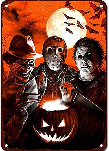 Photo 1 of Horror Movies Halloween Scary Characters Movie Poster Retro Metal Tin Sign Wall Home Wall Art Metal Tin Sign,cave,bar,Club,Home Wall Art Metal Tin Sign 8x12 Inches