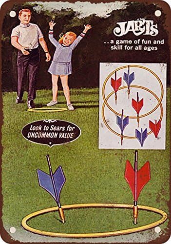 Photo 1 of YFULL Jarts Lawn Darts Game Vintage Decor Metal Tin Sign 8X12 Inches
