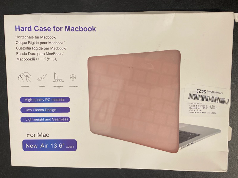 Photo 2 of Matte Hard Case Compatible with MacBook Air 13 inch Case A2337 A2179 A1932 with Retina Touch ID 2021 2020 2019 2018 Release with Keyboard Cover + Screen Protector + Dust Plug,Chalk Pink
Visit the Terye