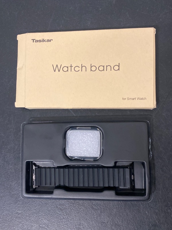 Photo 3 of Tasikar Black Silicone Magnetic Watch Band for Apple Watch Ultra 2, 42mm-49mm