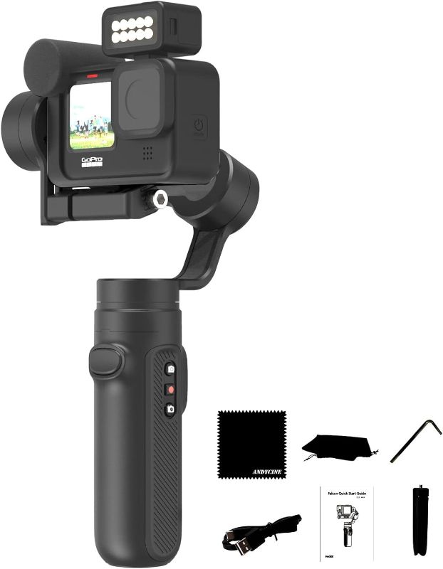 Photo 1 of INKEE Falcon Plus Gimbal Stabilizer Compatible for GoPro 11/10/9/8 Go Pro Media Mod Compatible Gimble Anti-Shake