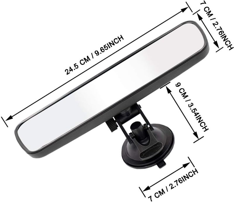 Photo 2 of Rear View Mirror,LECAMEBOR Universal Thickened Anti-glare HD Car Interior Rear View Mirror-(With Adjustable Suction Cup)