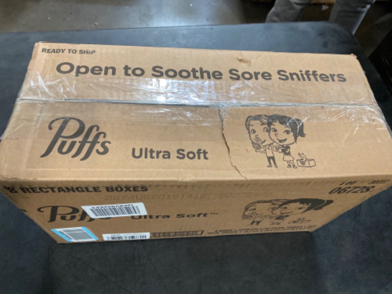 Photo 3 of Puffs Ultra Soft Non-Lotion Facial Tissue, 8 Family Boxes, 124 Facial Tissues per Box