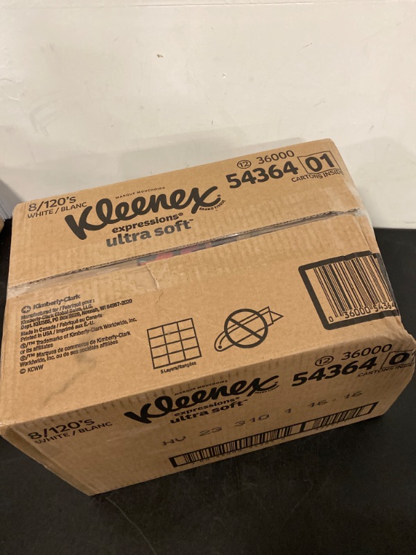 Photo 2 of Kleenex-Expressions-Ultra-Soft-Facial-Tissues,-Soft-Facial-Tissue,-8-Flat-Boxes,-120-Tissues-per-Box,-3-Ply-(960-Total-Tissues)