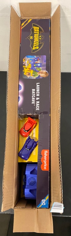Photo 2 of Fisher-Price DC Batwheels Toy Car Race Track Playset, Launch & Race Batcave with Lights & Sounds, Bam The Batmobile & Redbird Vehicles, Ages 3+ Years Simplified Packaging