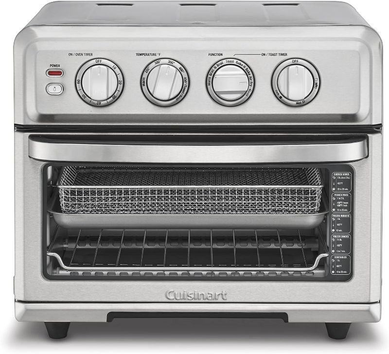 Photo 1 of Cuisinart Air Fryer + Convection Toaster Oven, 8-1 Oven with Bake, Grill, Broil & Warm Options, Stainless Steel, TOA-70 Convection Toaster Air Fryer Oven w/ Grill Stainless Steel