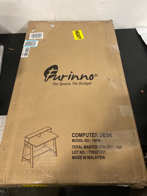 Photo 2 of Furinno Simplistic A Frame Computer Desk, Black/French Oak Grey
