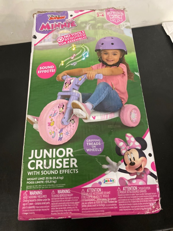 Photo 2 of MINNIE MOUSE Ride-On 10" Fly Wheels Junior Cruiser Tricycle with Sounds - Toddler Bike Trike, Ages 2-4