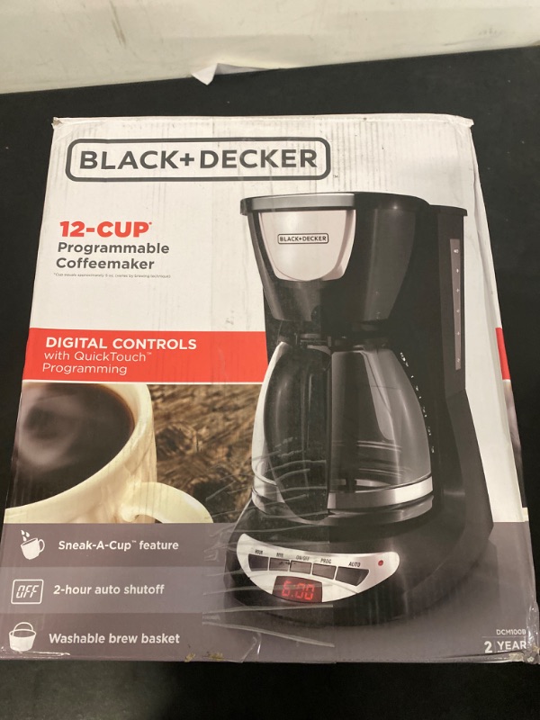 Photo 3 of Black & Decker DCM100B 12-Cup Programmable Coffeemaker with Glass Carafe, Black