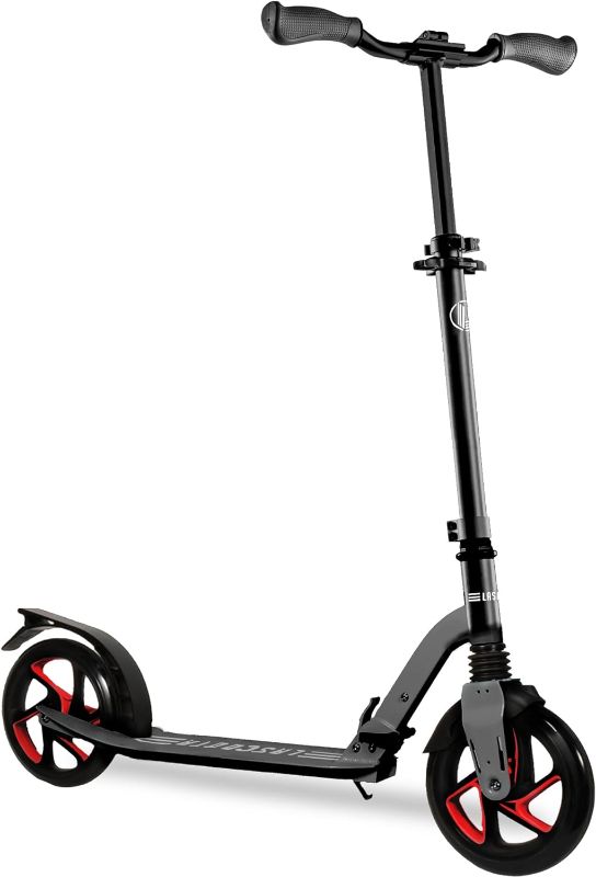 Photo 1 of LaScoota Kick Scooter for Kids Ages 6+, Teens & Adults, Lightweight, Big Sturdy Urethane Wheels. Adjustable Handlebar, Foldable Scooter for Indoor & Outdoor, Great Gift & Toy Dark (264 lbs Capacity)
